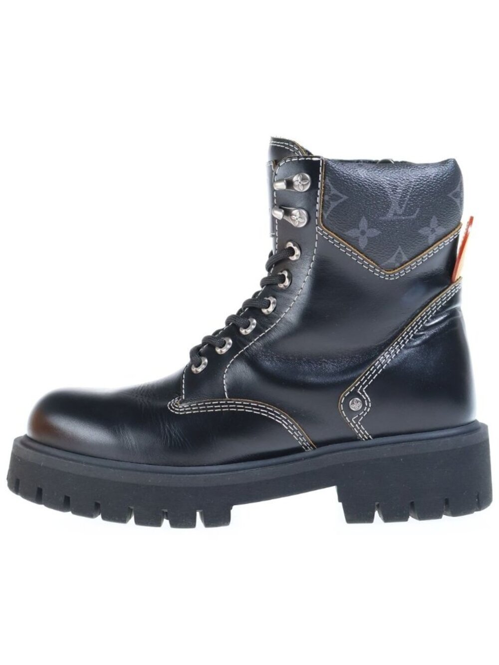 Louis Vuitton LV Remix Combat Boots Monogram Lace-up Black